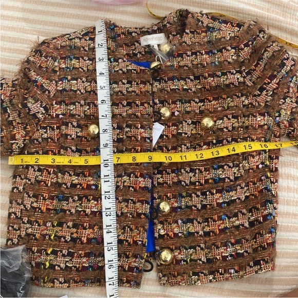 Ronny Kobo Collection cropped tweed boucle cropped jacket with tube top set NEW - Picture 14 of 15